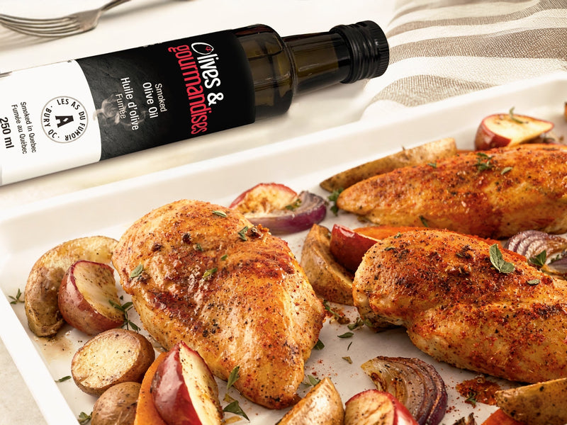 Poitrines de poulet fumées au four