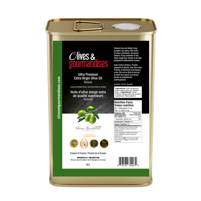 Huile d'olive vierge extra / Robuste - Chetoui 3L