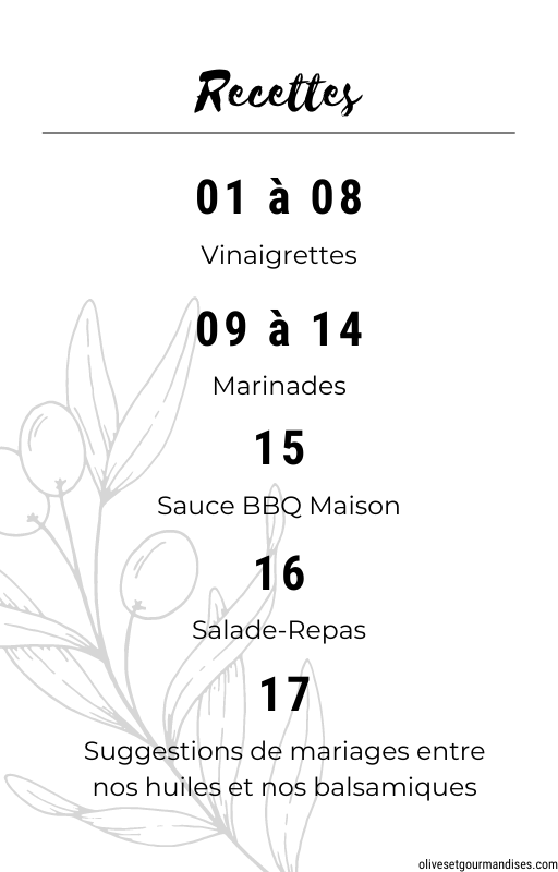 Livre électronique de vinaigrettes et marinades