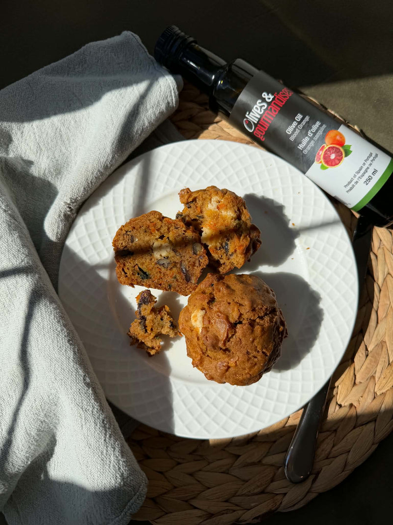 Muffins aux carottes moelleux et à l'huile d'olive à l'orange