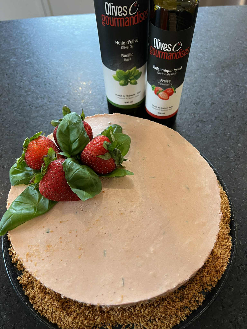 Cheesecake fraises & basilic