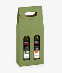 Boite cadeau verte avec 2 fentes - 250ml