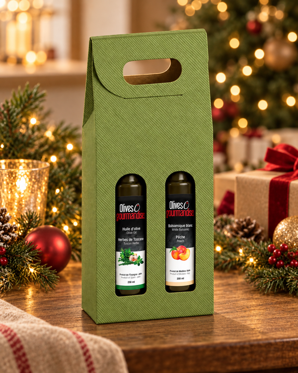 Boite cadeau verte avec 2 fentes - 250ml